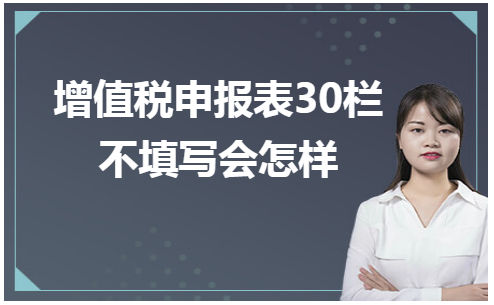增值税申报表30栏不填写会怎样 会计实务