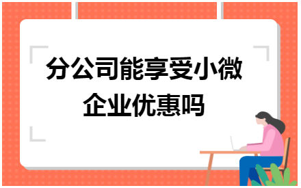 分公司能享受小微企业优惠吗 会计实务