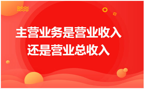 主营业务是营业收入还是营业总收入 会计实务