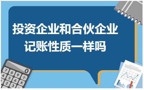 投资企业和合伙企业记账性质一样吗 会计实务