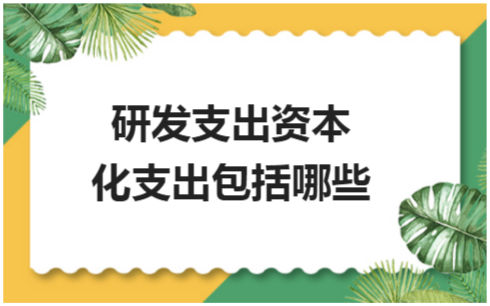 ​研发支出资本化支出包括哪些 税法实务