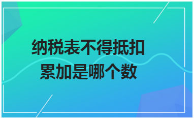 纳税表不得抵扣累加是哪个数 税法实务