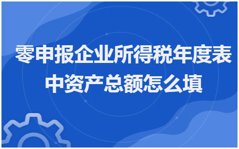 零申报企业所得税年度表中资产总额怎么填 税法实务