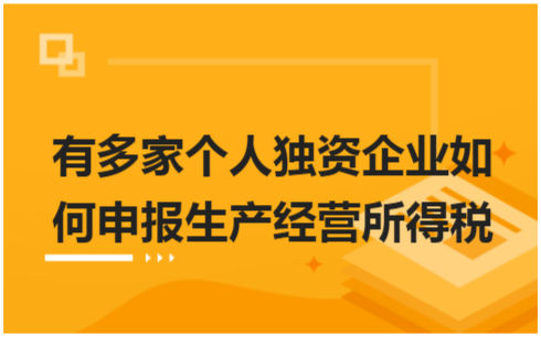 ​有多家个人独资企业如何申报生产经营所得税 税法实务