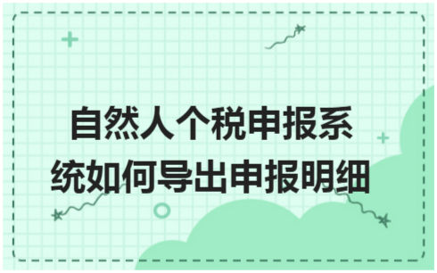 ​自然人个税申报系统如何导出申报明细 税法实务