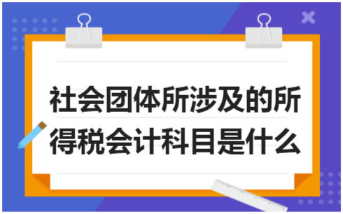 ​社会团体所涉及的所得税会计科目是什么 税法实务