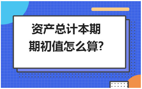 资产总计本期期初值怎么算? 税法实务