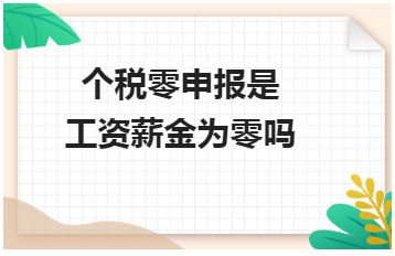 个税零申报是工资薪金为零吗 会计实务