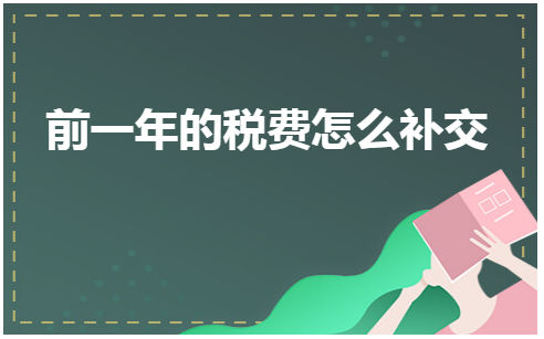 前一年的税费怎么补交 会计实务