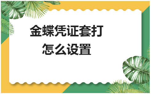 金蝶凭证套打怎么设置 会计实务