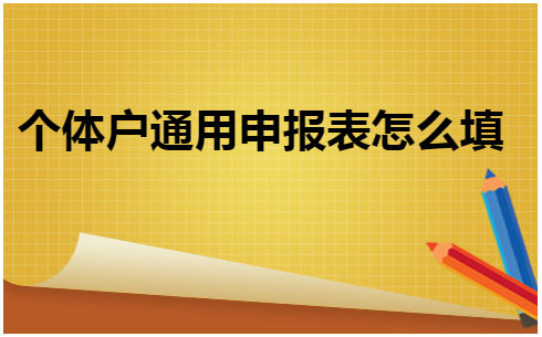 个体户通用申报表怎么填 会计实务