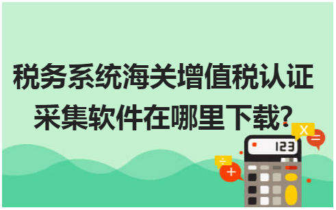 税务系统海关增值税认证采集软件在哪里下载? 会计实务