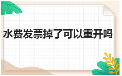 水费发票掉了可以重开吗 会计实务