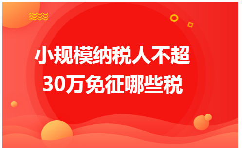 小规模纳税人不超30万免征哪些税 会计实务